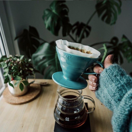 Hario V60 Ceramic Coffee Dripper - Turquoise - Size 02
