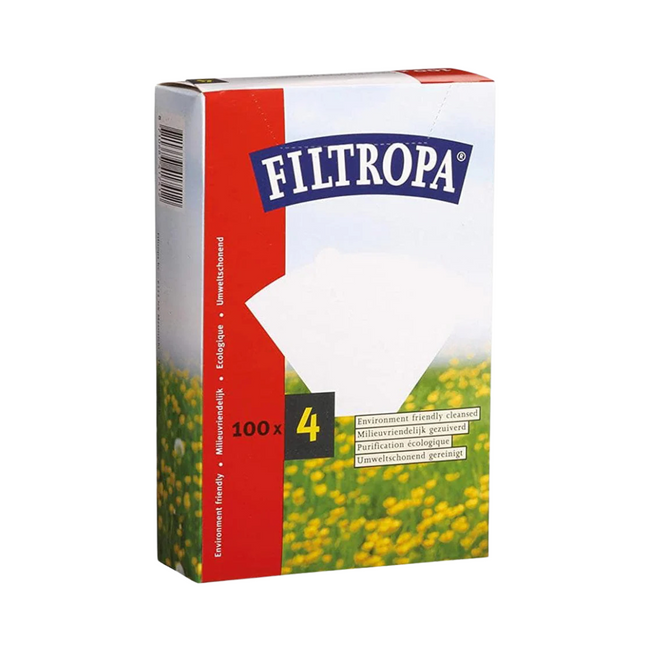 Filtropa White Coffee Filter Papers – Size 4 (100 Pack)