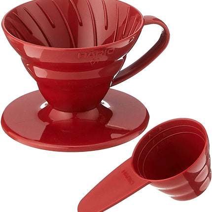 Hario V60 Coffee Dripper and Scoop Set - Red - Size 01