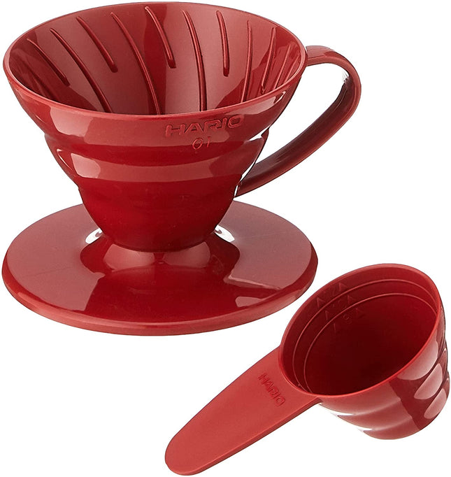 Hario V60 Coffee Dripper and Scoop Set - Red - Size 01