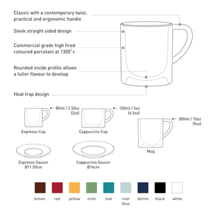 Loveramics Bond Cappuccino Cup & Saucer Set (Brown) 150ml